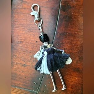 Elegant Black and White Keychain Accessory